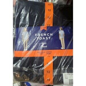 French Toast Girls SKINNY Knit Pants Uniform Adjustable waist 2 Pk(Navy 12 )NWT